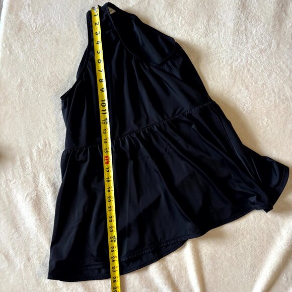 Black One Shoulder Swim Tankini Top Women’s Size Large - Picture 2 of 5
